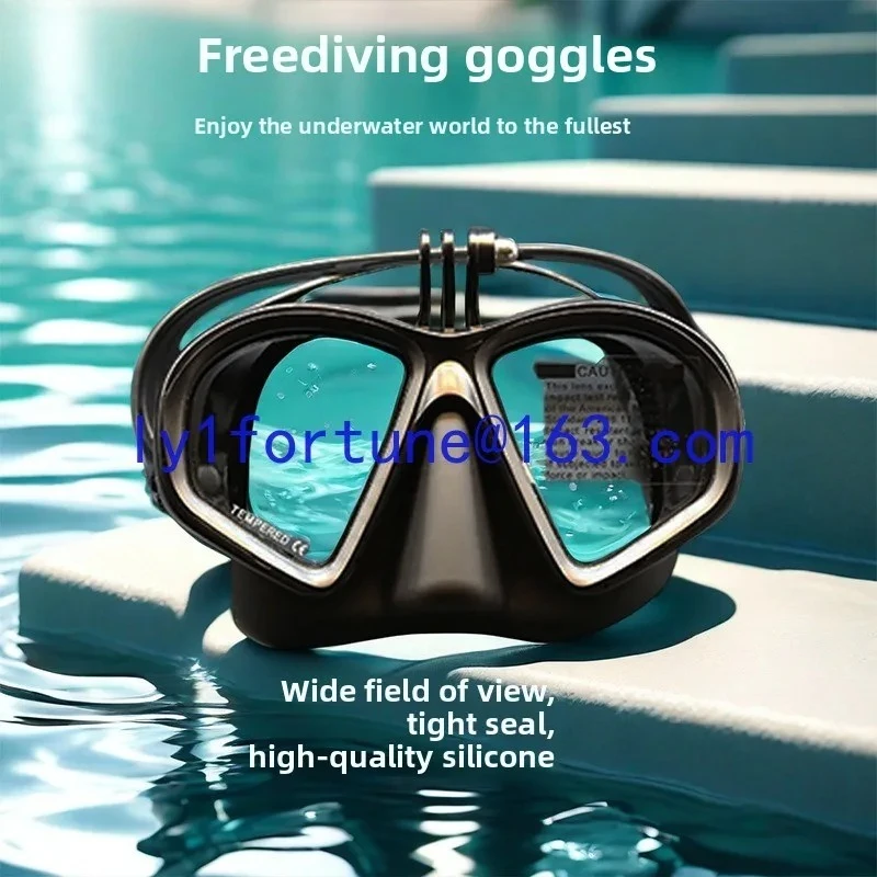 2026 Low Capacity Free Diving Mask Tempered Glass Snorkeling Mask with Bracket Wet Set