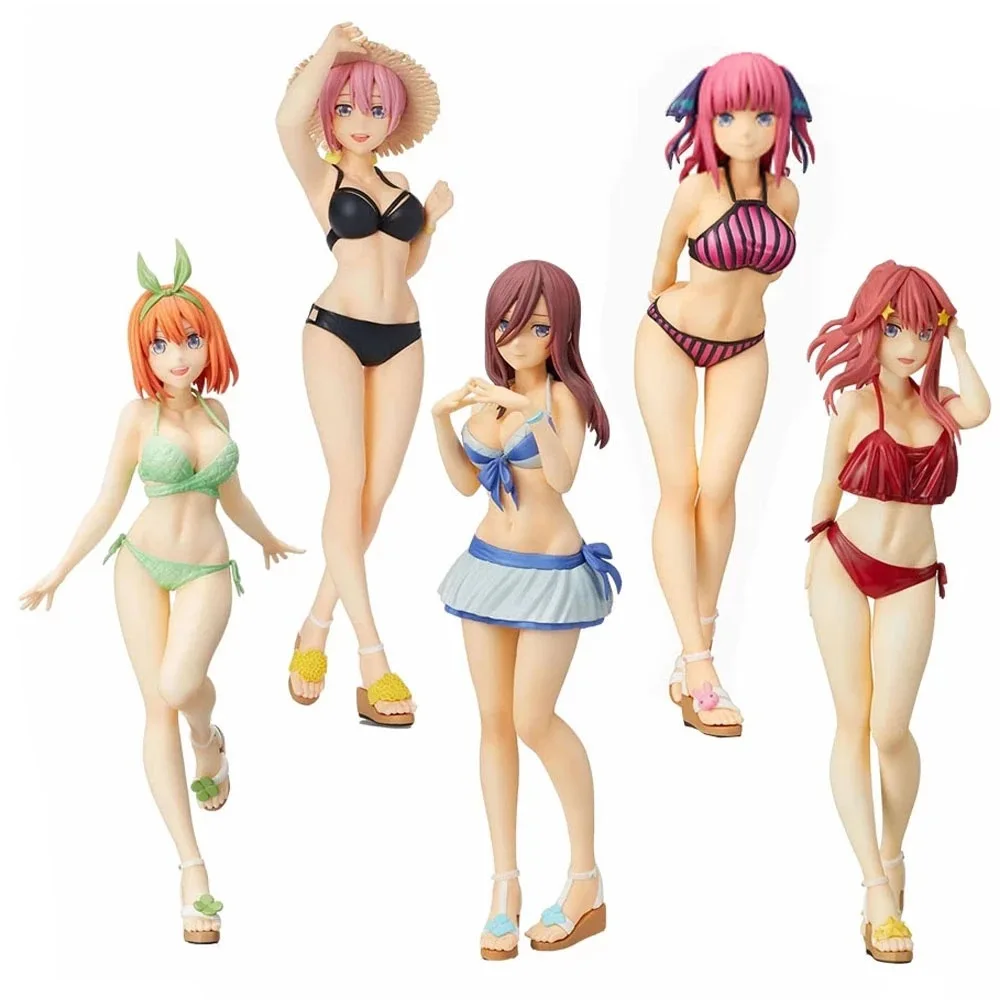 18cm Anime The Quintessential Quintuplets Figure Miku Nakano Figuras Ichika Nino yotsuba itsuki Sexy Swimwear PVC Toys for Gift