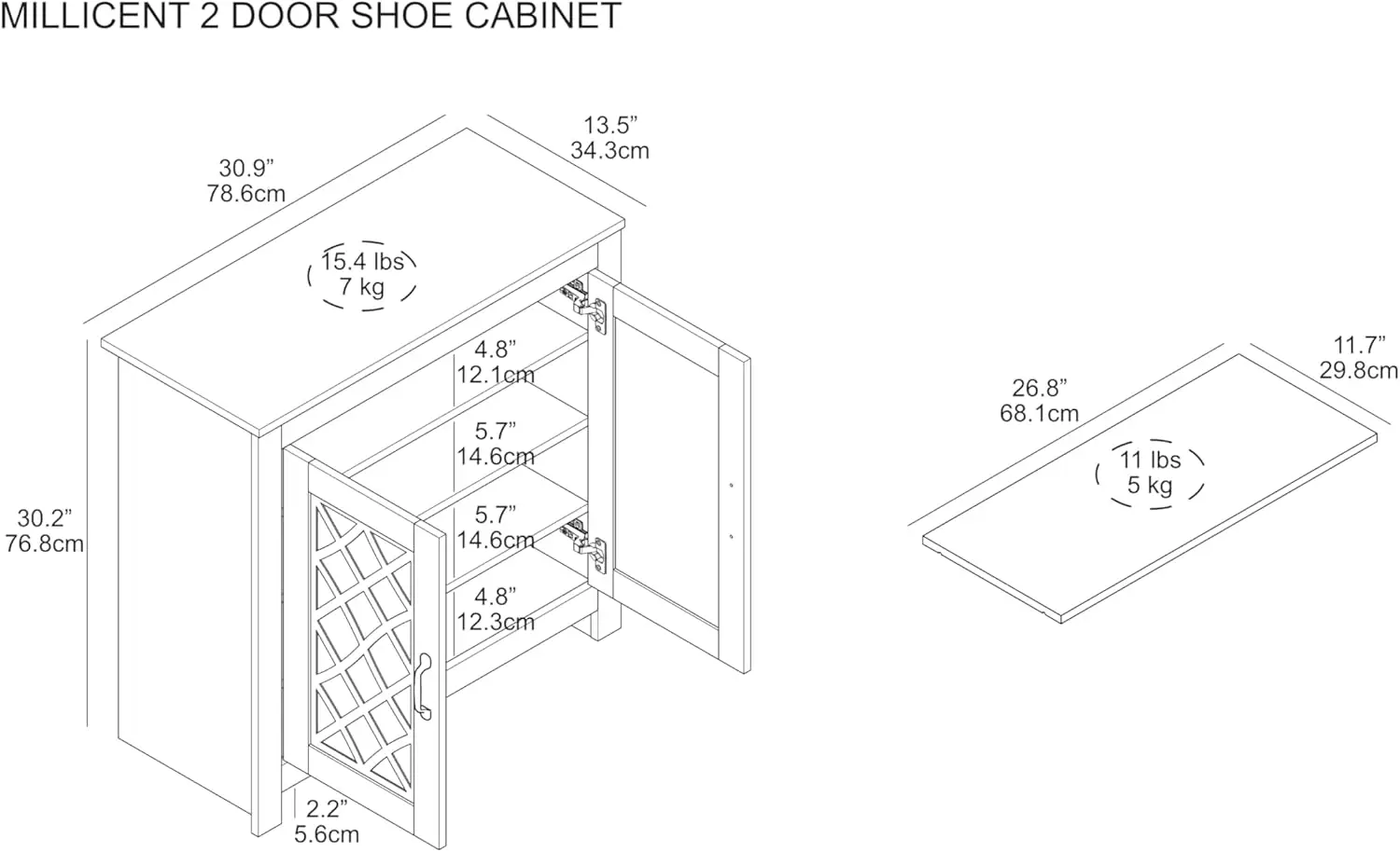 Galano Millicent 12 Pair Shoe Storage With Adjustable Shelf, Freestanding Organizer With Acrylic Mirror Doors For Entryway,