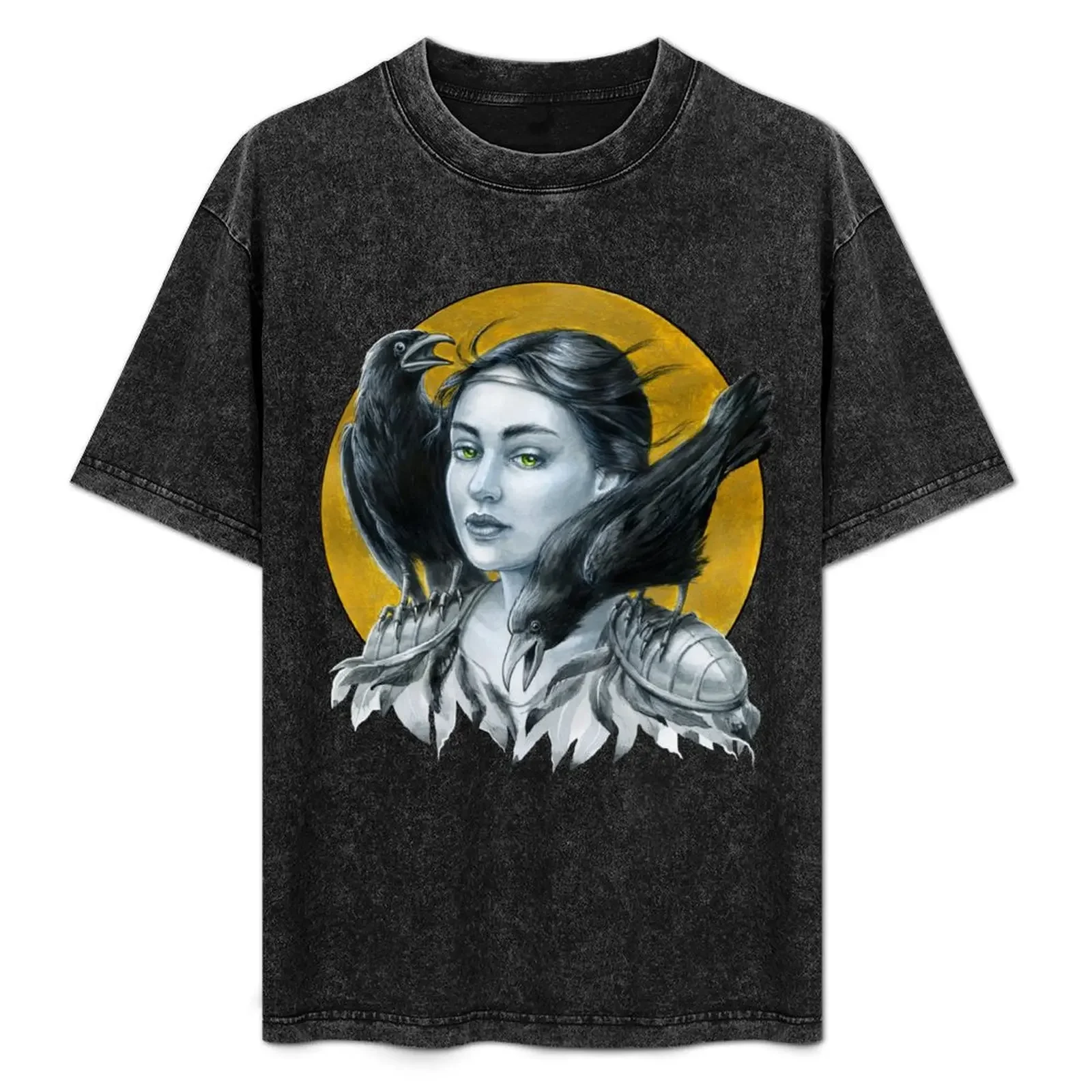 

Celtic Raven Goddess of War. The Morrigan. Fantasy art. Mix media. T-Shirt custom shirt shirts graphic oversized t shirt men