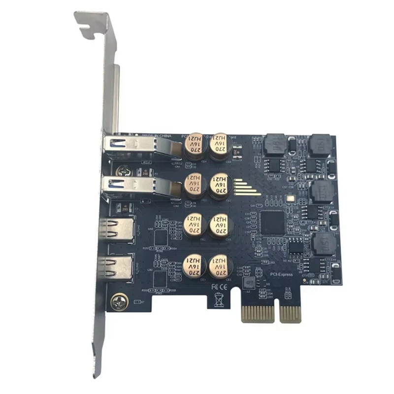 PCIE to USB 3.2 Gen1 5Gbps Expansion Card PCI-E X1 to 2 Port USB-A + 2 Port Type C Extend Adapter USB HUB Converter-ABVP