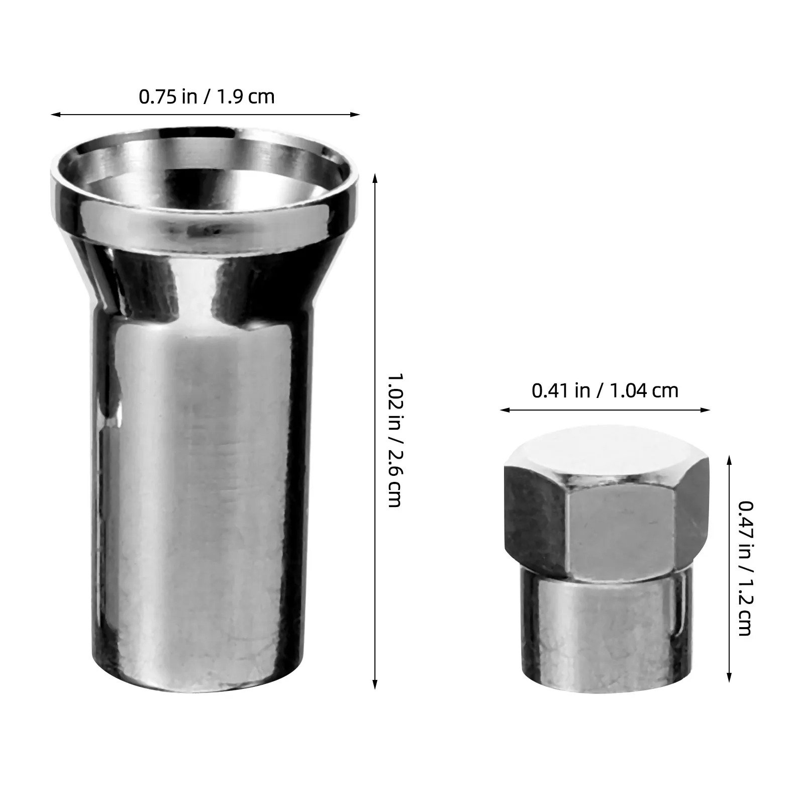 5Sets Metal Tire Valve Stem Caps Silver Aluminium Alloy Leakproof Car Truck Motorcycle Valve Stem Sleeve Covers