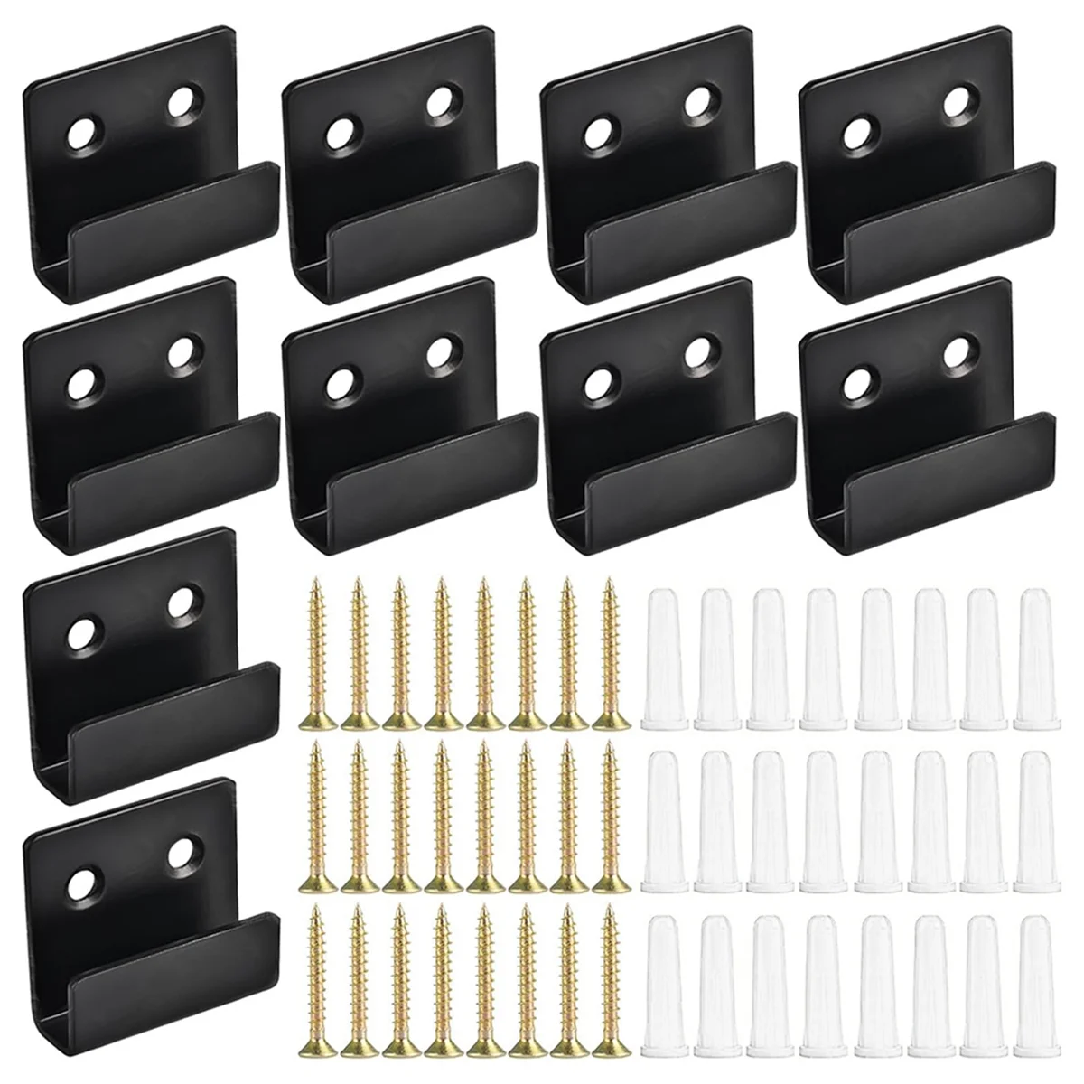 10 Pack Wall Mounted Mirror Clips Stainless Steel U Brackets with Screws Mirror Hanging Kit Heavy Duty Picture Hooks-AB09