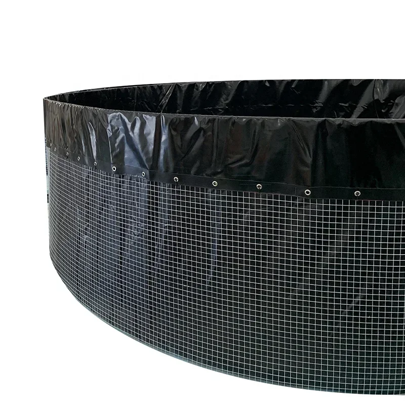 China Manufacture  Large Capacity Fish Tank Suppliers Pvc Tarpaulin  Steel  Mesh Fish Farming Tank for Outdoor