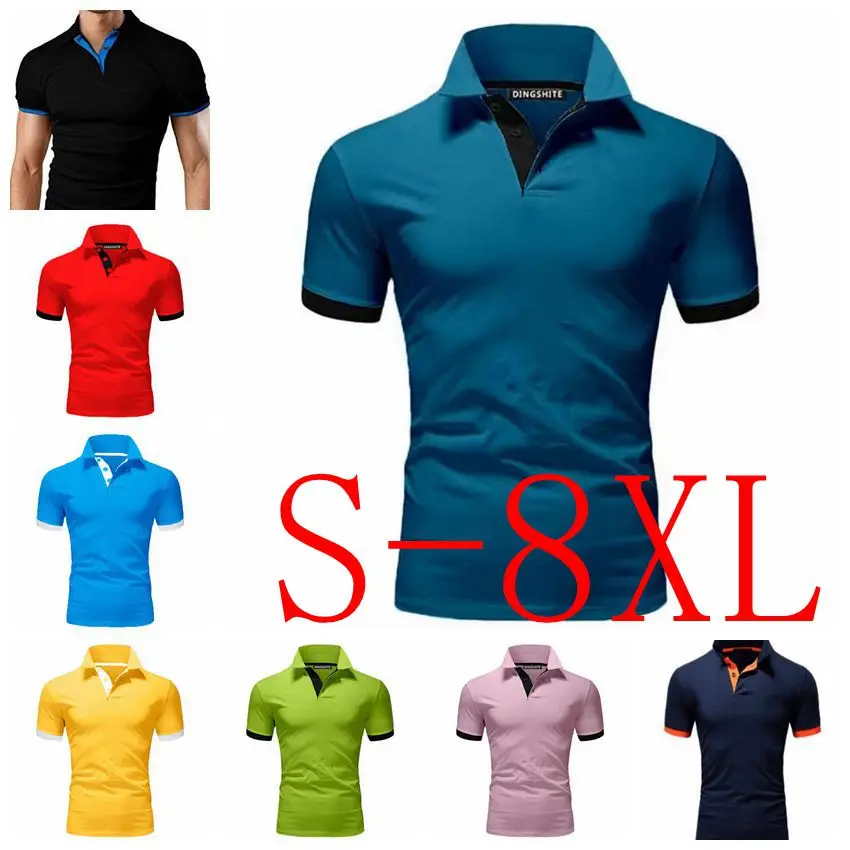 Men\'s Summer Polo Shirt Man Business Casual T Shirt Breathable Golf Sportwear Short Sleeved Tops for Male Size S-8XL