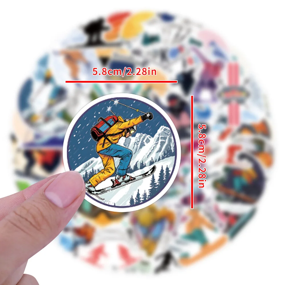 57PCS Sports Series Ski Cartoon Graffiti Stickers Luggage Water Cup Scooter Stickers