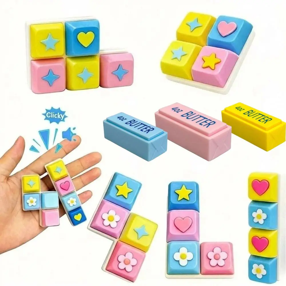 3D Printed Fidget Clicker Keychain Lightweight Solid Printing Material Portable Fidget Sturdy Design Smooth Surface