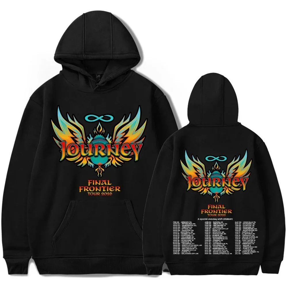 Journey Final Frontier Tour 2026 Merch Hoodies Long Sleeve Harajuku Hip Hop Sweatshirts Fashion Casual Streetwear