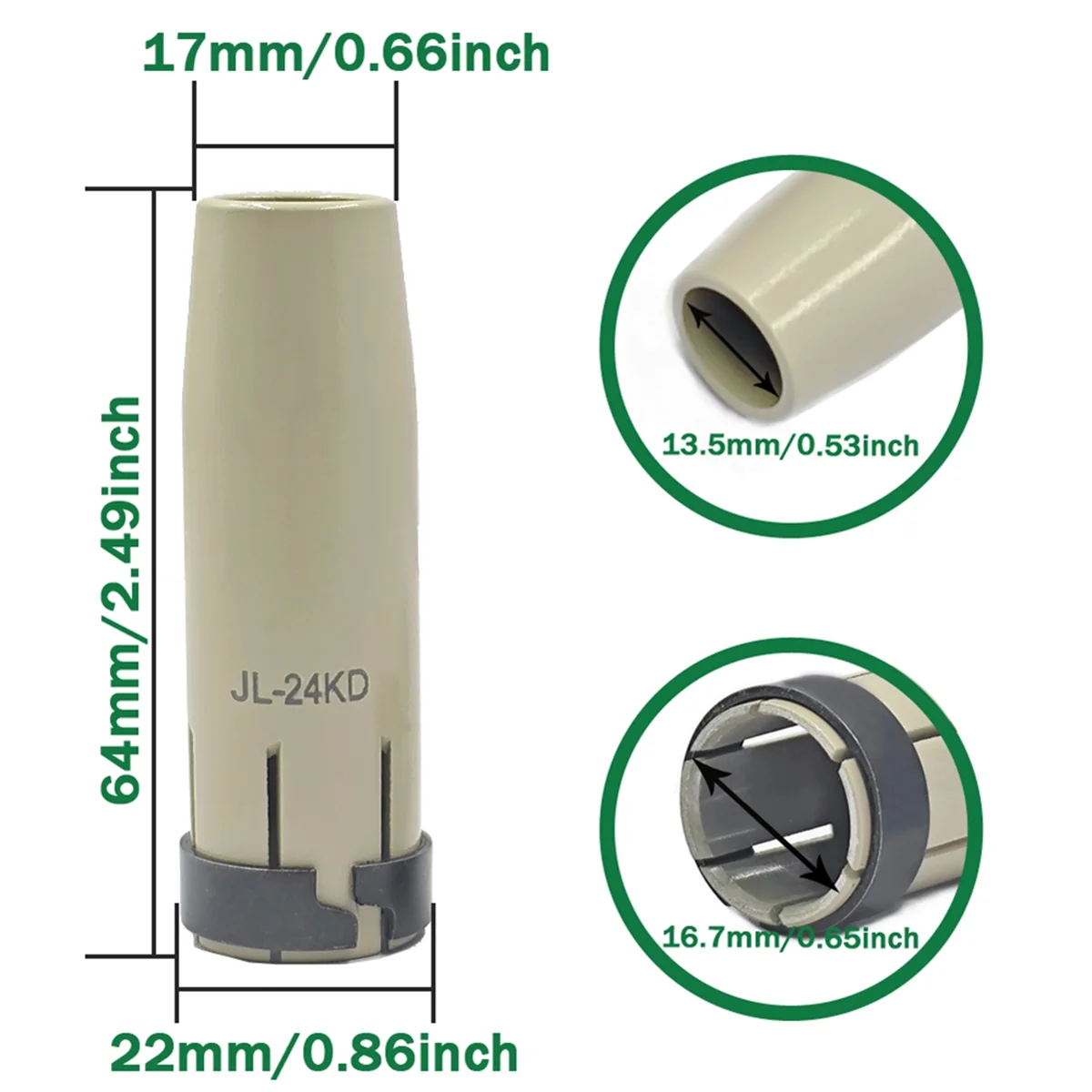 

ABNJ 24KD Coated Protective Nozzle European Airless Protective Cover for MB 24kd MIG Welding Torch 250A