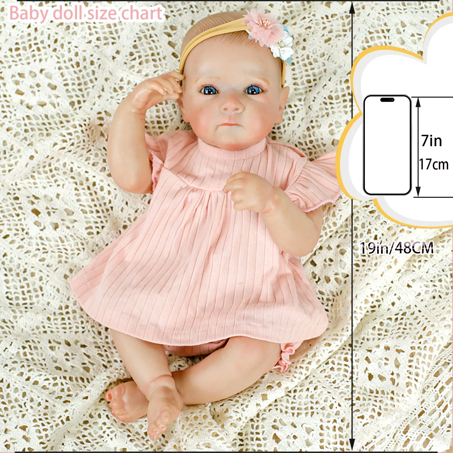 

19-дюймовые реалистичные куклы реборн Bettie, мягкий силиконовый виниловый корпус с ручной росписью волос, коллекционная художественная кукла, рождественские подарки