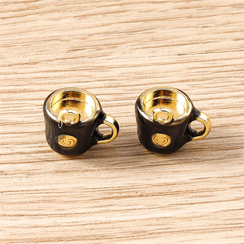 5 Stück Mix süße Lebensmittel Charms Legierung Kuchen Kaffeetasse Brot Charms Anhänger für Schmuckherstellung Tropfen Ohrringe Halsketten DIY Handwerk Geschenk – Detail 3