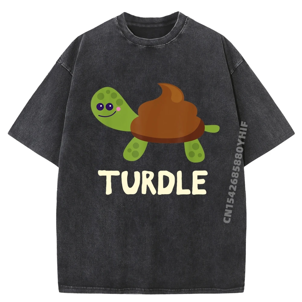 

Tees Turdle Summer Funky Funny Graphic Tees Soft Breathable Men Washed T-shirts Women Funny Tops Shirt