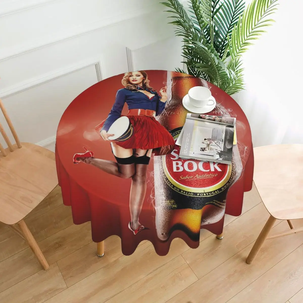 

Super Bock (3) Waterproof Round Tablecloth Oilproof Table Cloth for Kitchen Events Dining Table Cover 60 inch