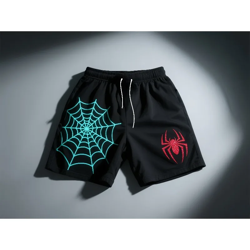 

MOTO-Новые летние модные шорты для взрослых с пауком — тематические шорты с неоновой паутиной