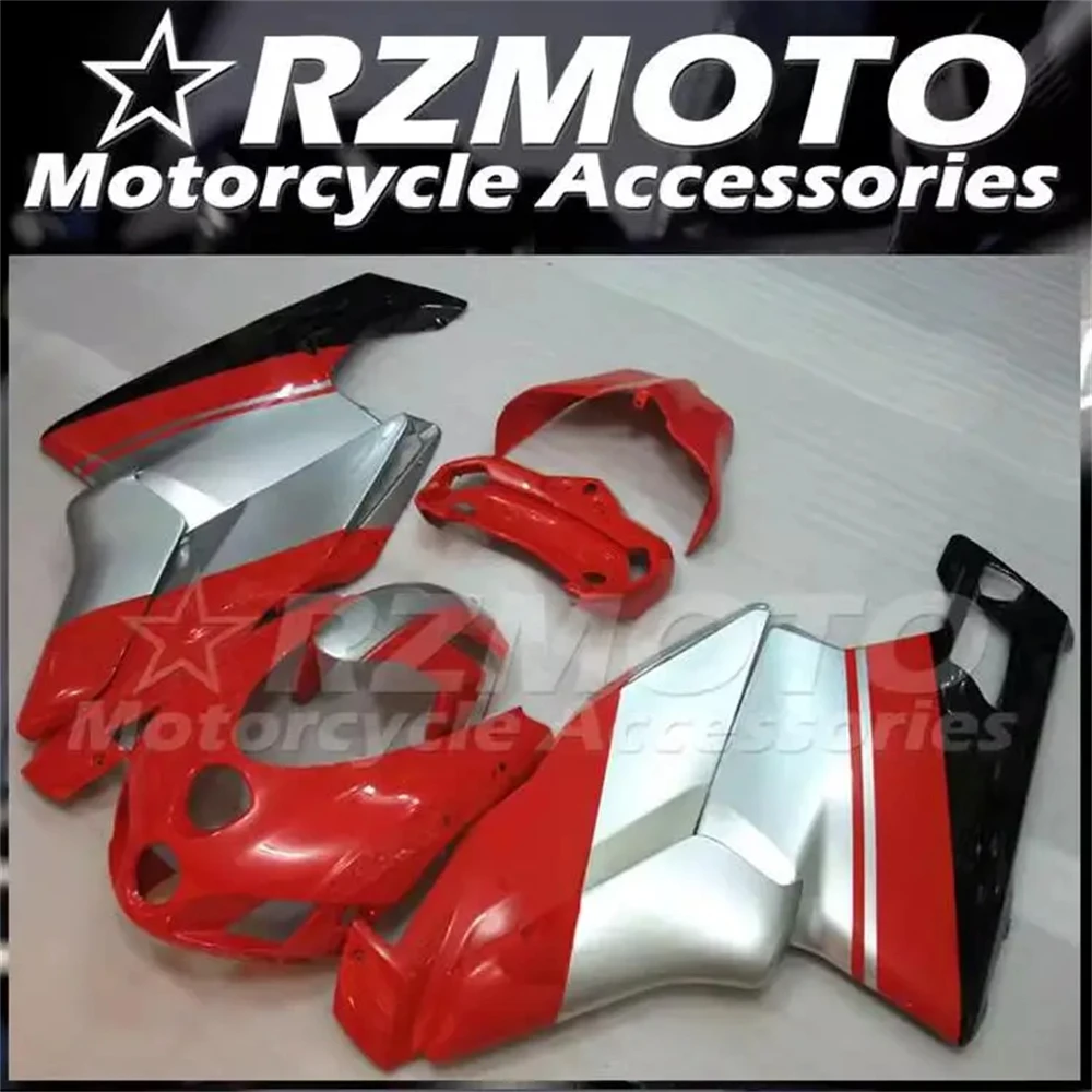 

4Gifts New ABS Motorcycle Fairings Kit Fit for Ducati 749 999 2003 2004 2005 2006 03 04 05 06 Bodywork Set Red Silver