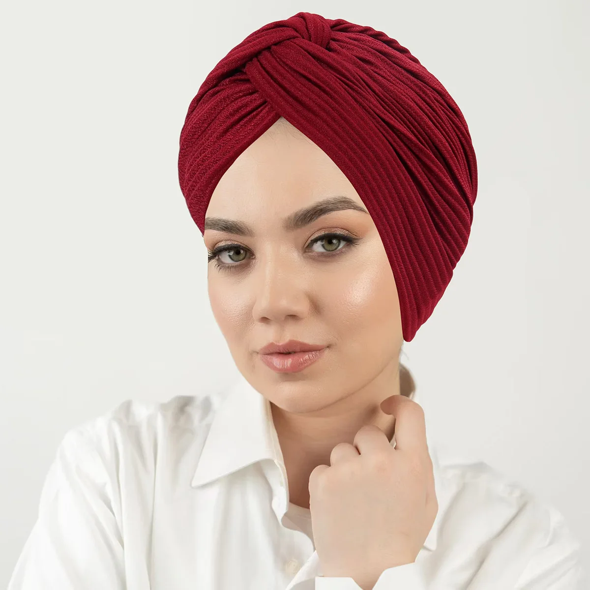 جديد تويست عقدة عمامة قبعة هندية المرأة مسلم الحجاب الداخلي قبعة بونيه بيني فقدان الشعر رئيس التفاف الكيماوي قبعة وشاح Turbante Mujer