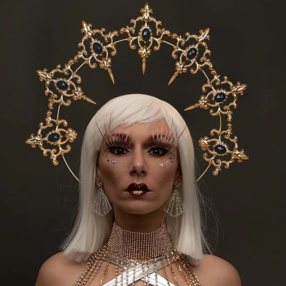 Kobiety nakrycie głowy korona śubne nakrycie głowy Cosplay dziewczyny metalowe karnawałowe opaska na imprezę na Halloween rekwizyty kostiumowe prezenty