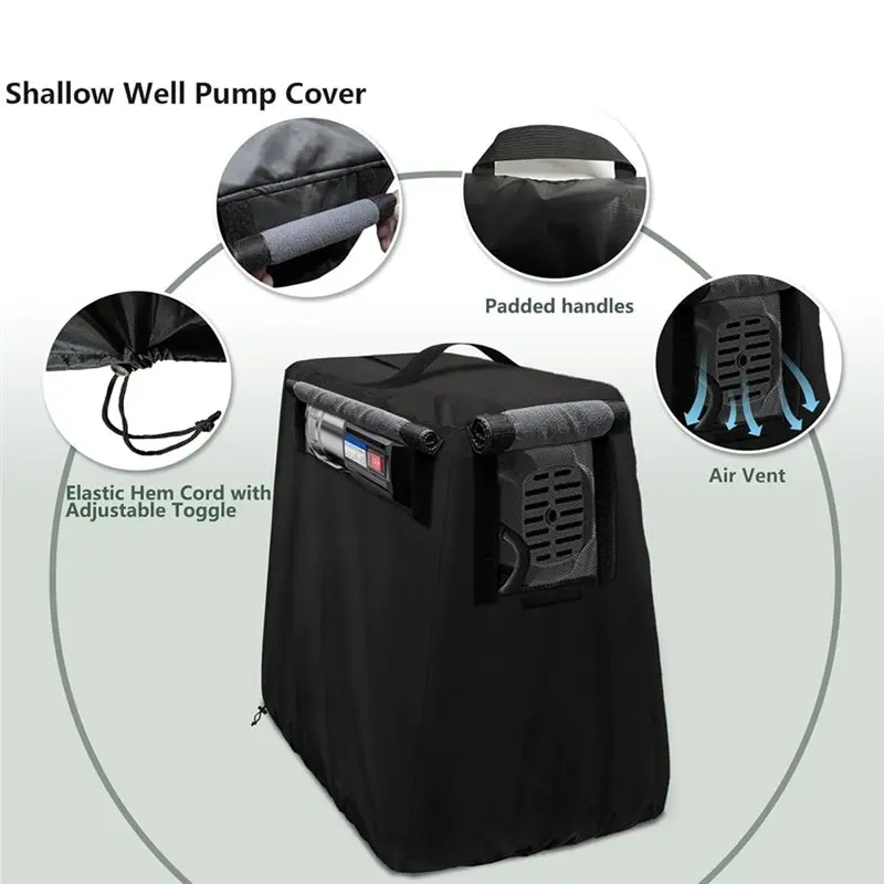 A02F-Well Pump Protective Cover Weather-Resistant Oxford Shelter With Vents, Easy-Fit Design For Outdoor Use