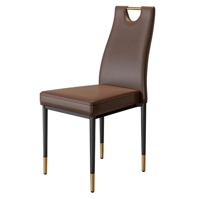 ZL Dining Chair Home Stackable Backrest Dining Table and Chair Long Sitting Comfortable Leather