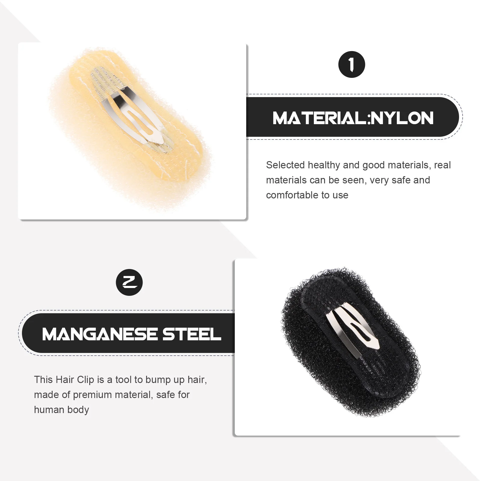 

4Pcs Hair Padding Clips Volume Bump Tool for Natural Look Durable Practical Women Hair Styling Accessories Women Gift