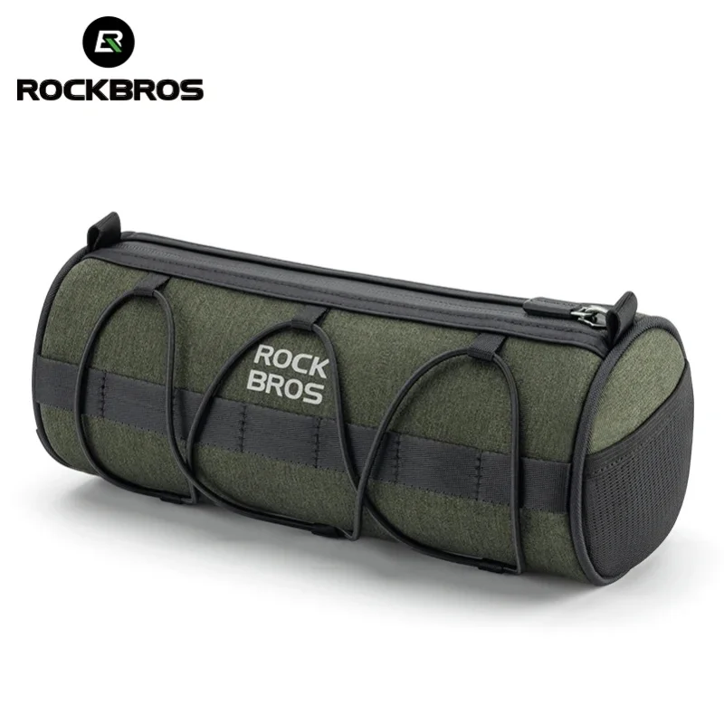 ROCKBROS Fahrrad-Lenkertasche mit lokaler Lieferung, 2L großes Fassungsvermögen, verstellbarer Schultergurt, Fahrrad-Zylindertasche, tragbar, verschleißfest, einfach zu installieren,