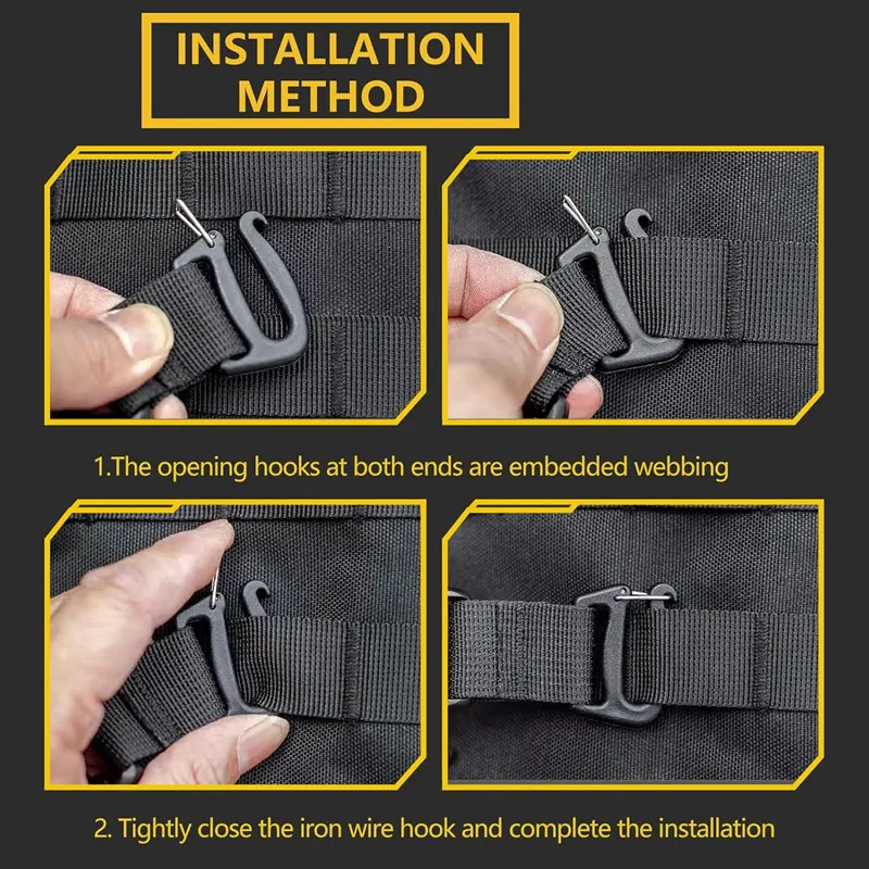 2 Stück Taktische Molle-Rucksackgurte, Verlängerbare Verstellbare Befestigungsgurte, Molle-Pack-Schnallengurte, Outdoor-Rucksack-Zubehör – Detail 5
