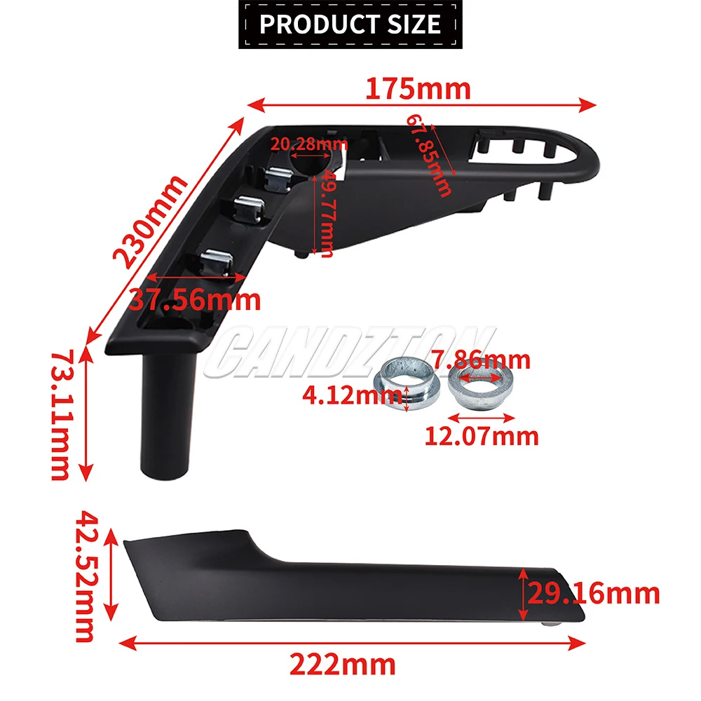Für VW Polo MK3 6N 6N2 1999-2002 Neuer Innen-Türgriff mit Halteabdeckung Links Rechts 6N0867179E 6N0867197B Auto-Zubehör – Detail 1