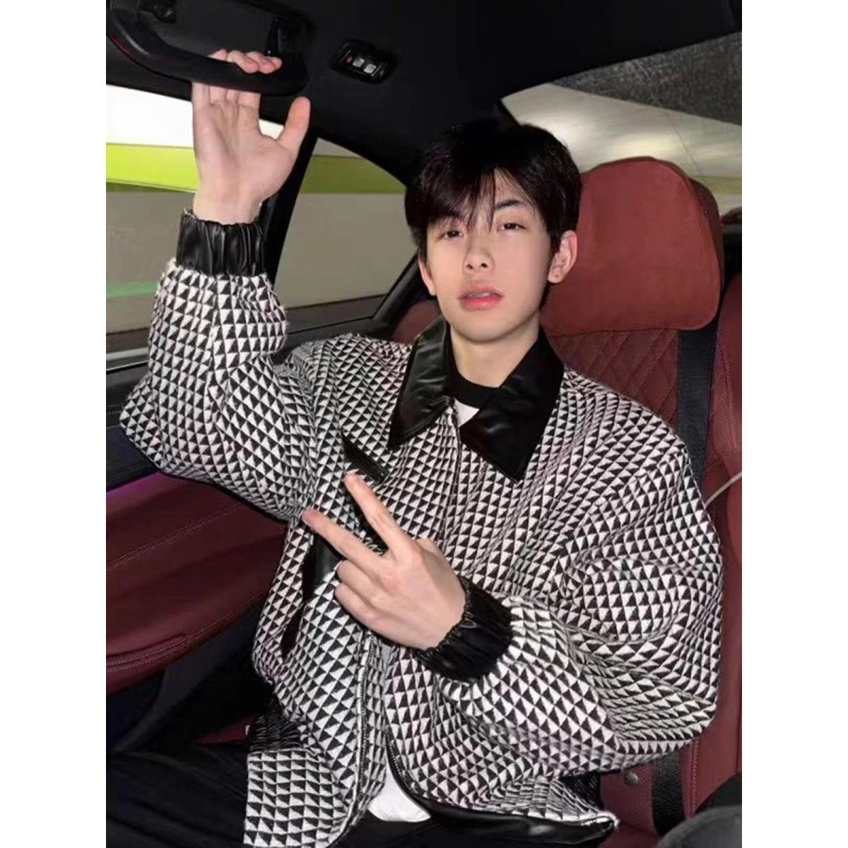 

Loose Men's Jaet Spring Autumn Harajuku Sle High Street Trendin Casual Haome Outerwear Polyester Fiber Long Sve