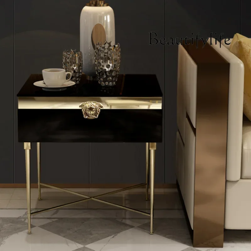 

туалетный столик Light luxury modern Italian simple paint European bedside table sofa side simple storage bedroom home