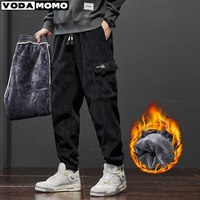 Clothing New Winter Warm Corduroy Pants Men Cargo Work Thick Baggy Streetwear Joggers Trousers Male Plush sweatpants