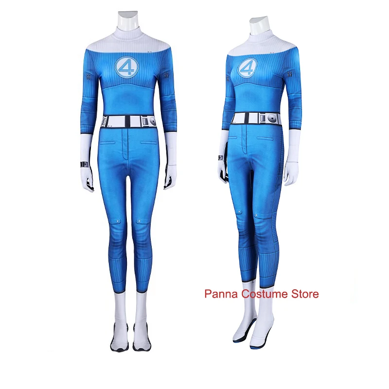 

Susan Storm Cosplay Costume Women Invisible Woman Battle Suit Fantastic Costume Bodysuit Roleplay Suit Halloween Jumpsuit Lady