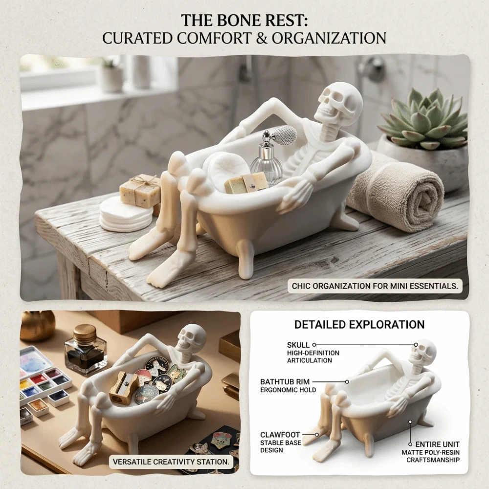 Well-Made Resin Storage Tray Solid Resin Material Fine Detailing Desktop Organizer Sturdy Construction Freestanding Design
