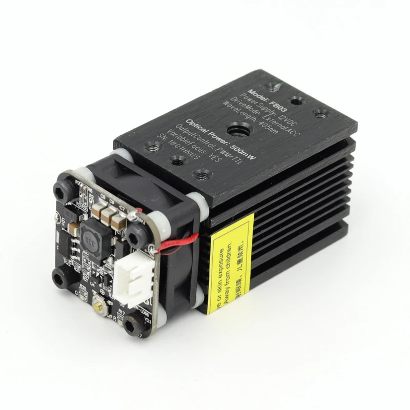 GKTOOLS 500mW 405nm 12V Blue Laser Module 2.54-3P TTL/PWM Modulation For DIY CNC Laser Engraver Adjustable Focus FB03-500