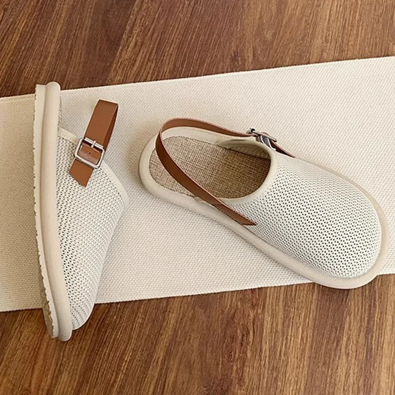 

Spring Flats Women Slippers Slingback Cozy Shoes Mesh Breathable Casual Sandals 2025 New Trend Fashion Flip Flops Female Zapatos