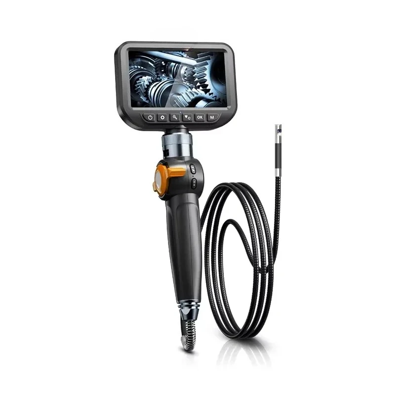 Industrial Borescope 6.5mm Dual Camera 180° Flexible Snake Tube Inspection Camera for Pipe and Steel Detection, 1.5m Tube