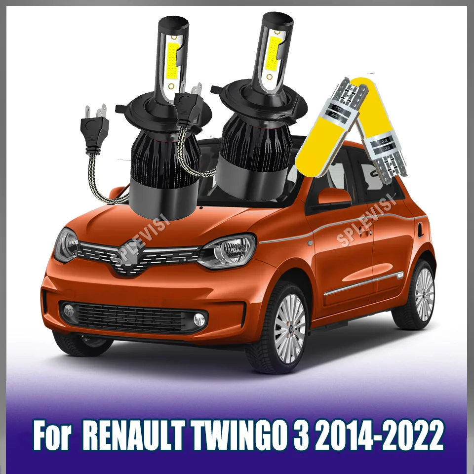 H4 9003 LED 60W White Headlight - Scientifically Proven to Reduce Driver Fatigue For RENAULT TWINGO 3 2014 2015 2016 2017-2022
