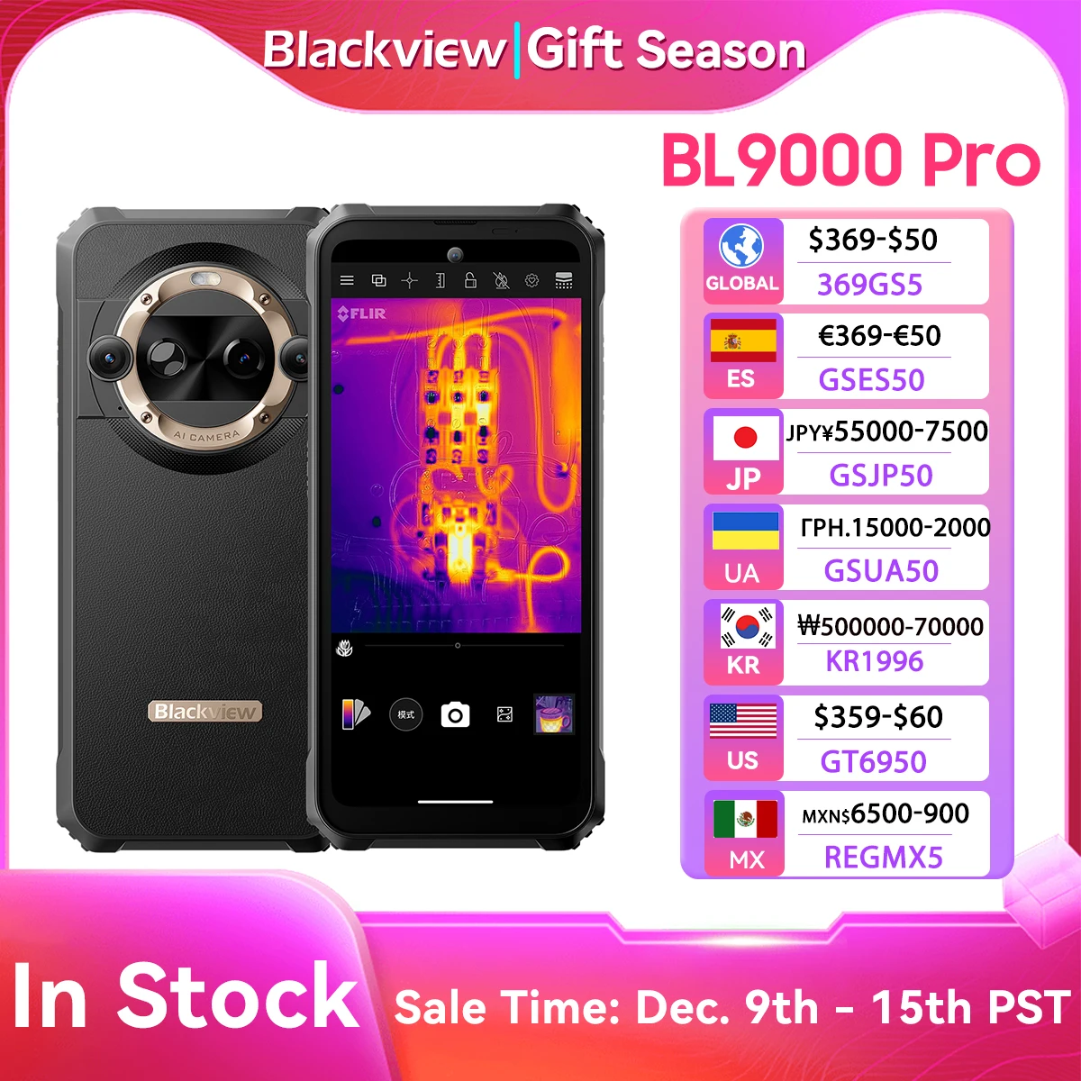 [Estreno mundial] Teléfono robusto Blackview BL9000 PRO 5G 6,78\'\' 24GB 512GB Imagen infrarroja FLIR ®   8800mAh Android 14 Smartphone NFC