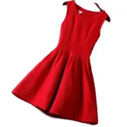 Simple Black Red White Short Cocktail Dresses Girls Lady Women Princess O-Neck Sleeveless Knee-Length Prom Dress