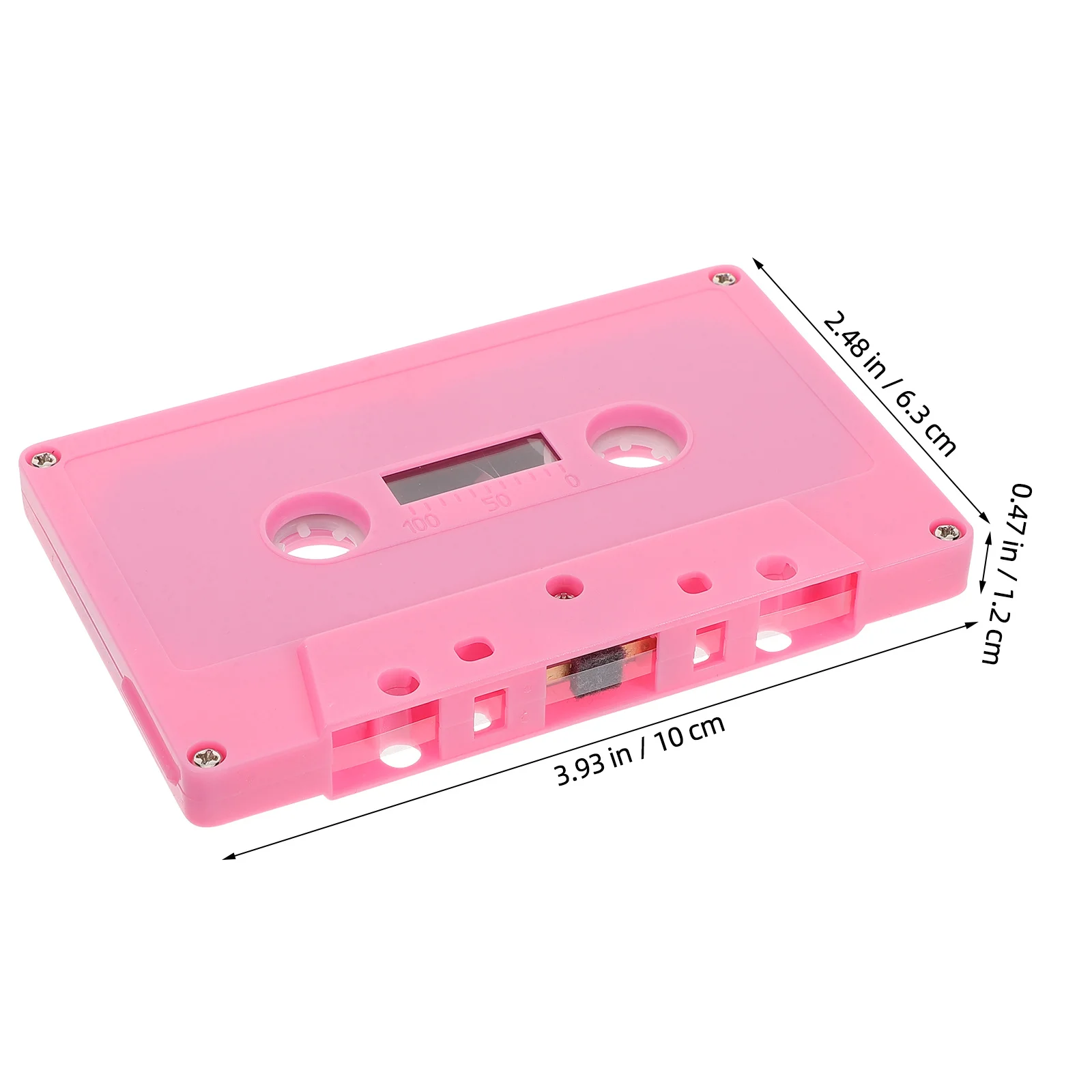 เทปคาสเซ็ตเปล่าสีสันสดใสสไตล์เรโทร 2 ชิ้น สำหรับงานสร้างสรรค์ DIY ตกแต่งงานปาร์ตี้ดนตรี และของตกแต่งสไตล์ย้อนยุค