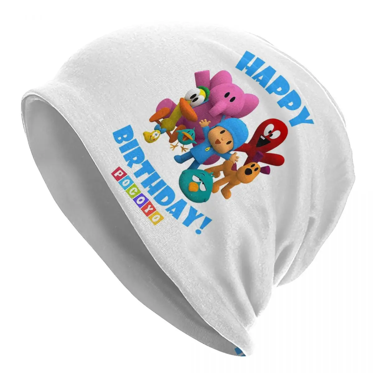 Happy Birthday Boy-Girl-Pocoyo! Warm Knitted Cap Hip Hop Bonnet Hat Autumn Winter Outdoor Beanies Hats for Men Women Adult