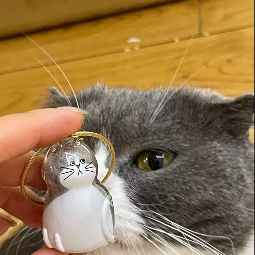 Cat Hair Organiser Cute Collar Charm Transparent Decorative Keepsake Hairball Pendant Keychain Pet Lover's Gift