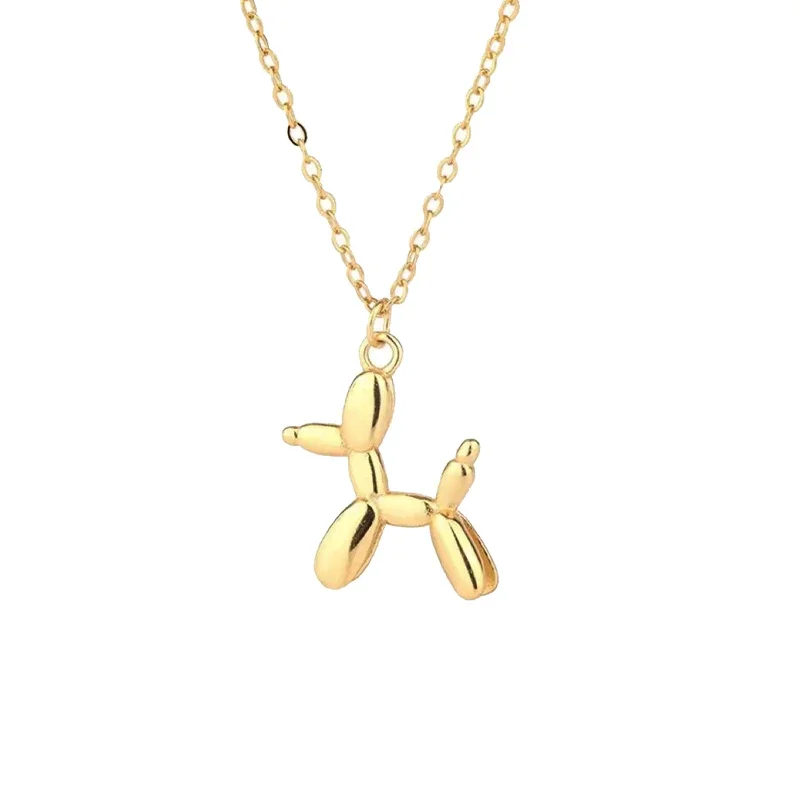 

925 Sterling Silver 18K Gold Fine Jewelry Unique Dog Shape Pendant Necklace for Women