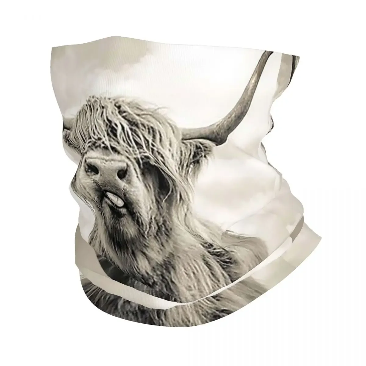 Cheeky Highland Cow Bandana Neck Cover Printed Magic Scarf Warm Headwear Hiking Fishing Unisex Adult All Season