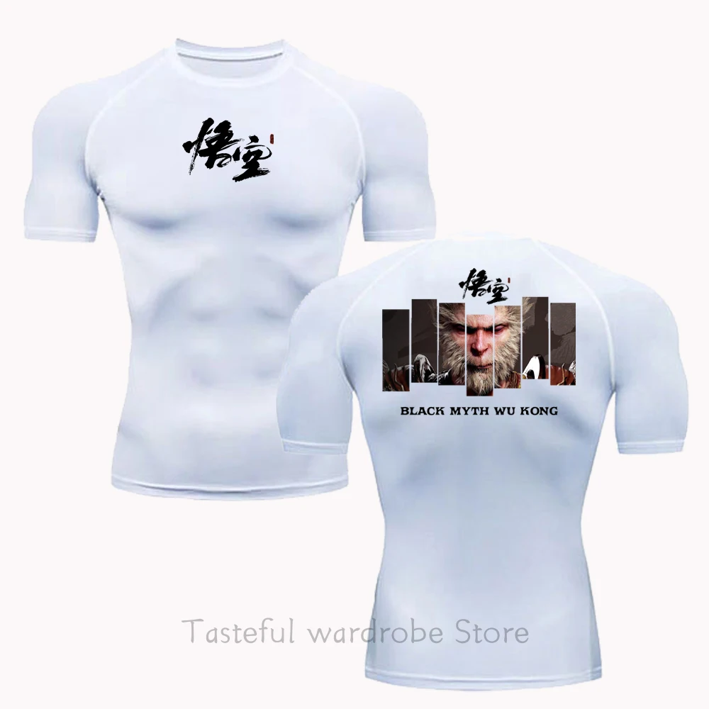 Black Myth Wu Kong Compression Shirt Gym Fitness Sport Running T-Shirt Rashgard Tops Tee Elastic Quick Dry T-Shirt For Men S-3XL