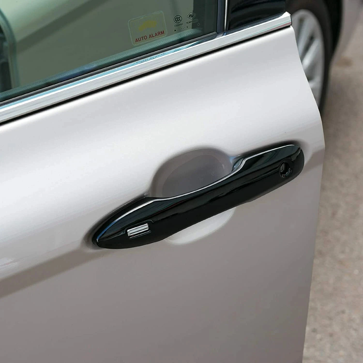 Für Toyota Camry 2018-2024 Türgriffabdeckung Schutz mit 1 Loch 2 Smart 4 Stück Glänzend Schwarz Außengriffschutz Zubehör – Detail 3