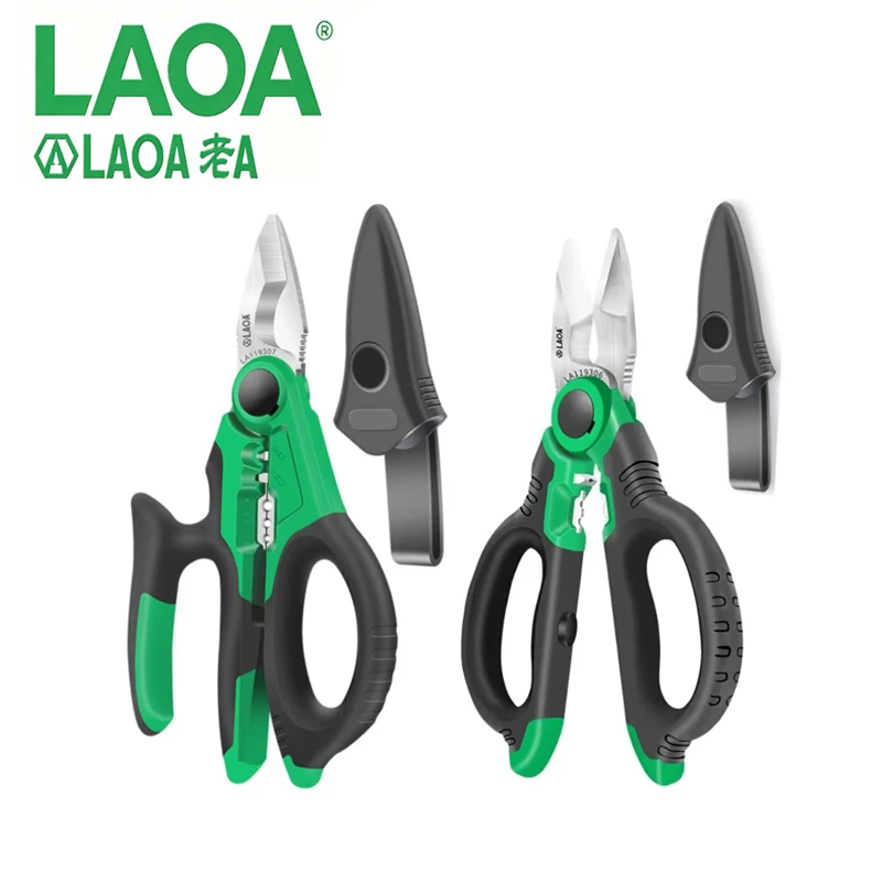 LAOA Professional Electrician Shears 6/7 Inch 1.5-4mm² Wire Cutting Stripping Crimping For Electrical Wiring Maintenance
