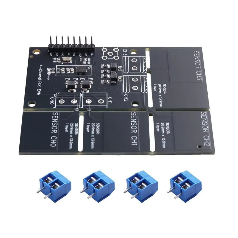 Y45A-FDC2214 Module (With 4 Touch Points) Capacitive Sensor For Gesture Recognition, Paper Counting, Liquid Level Measurement