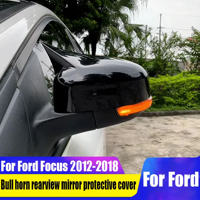 

For Ford Focus 2012 2013 2014 2015 2016 2017 2018 bull horn rearview mirror decorative cover car exterior decoration products