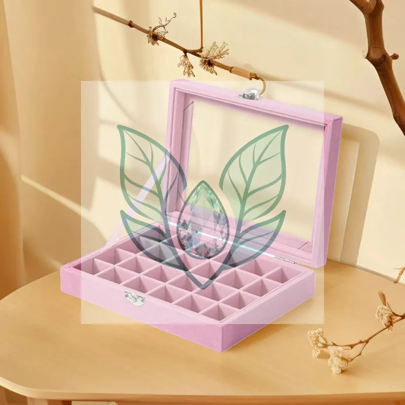 

Transparent Window Large Capacity 24 Grid Jewelry Storage Box, Simple And High-end Ring Necklace Jewelry Storage Display Box