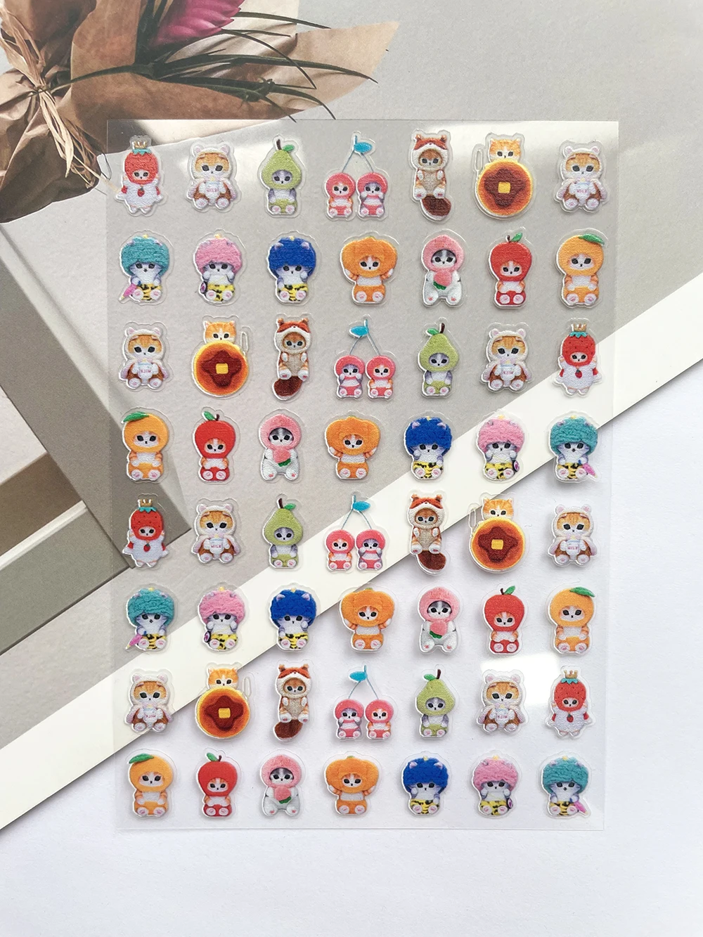 Pvc Mini Cute Vegetables Cat Stickers Cartoon Cat Sticker Funny Graffiti Decals Luggage Laptop Phone Case Guitar Birthday Gifts